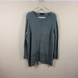 Lane Bryant Sage Green Chenille Sweater with Crochet Detail Size 22/24